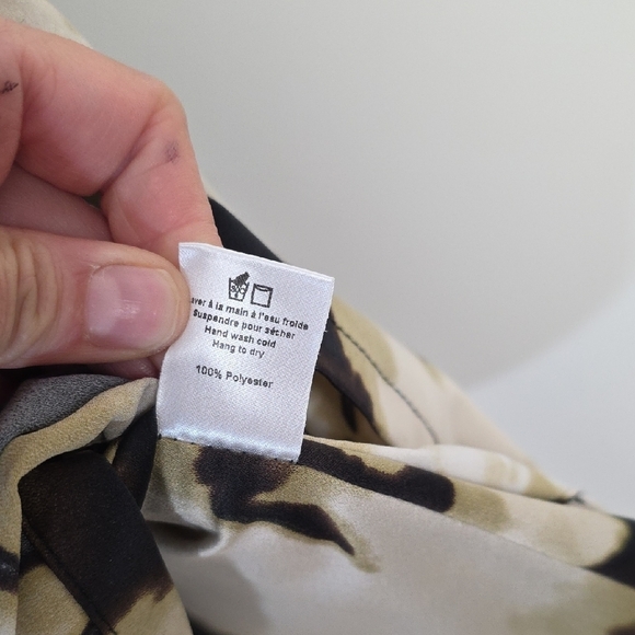 Birds‑of‑North‑America — Black & Cream Print Long‑Sleeve Mini Shirt‑Dress — Size - Picture 7 of 11